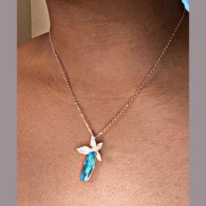 Aquamarine Rose Gold Pendant Necklace